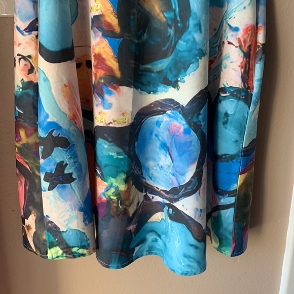 Colorful Print Artsy Sleeveless Mini Dress - Picture 3 of 6